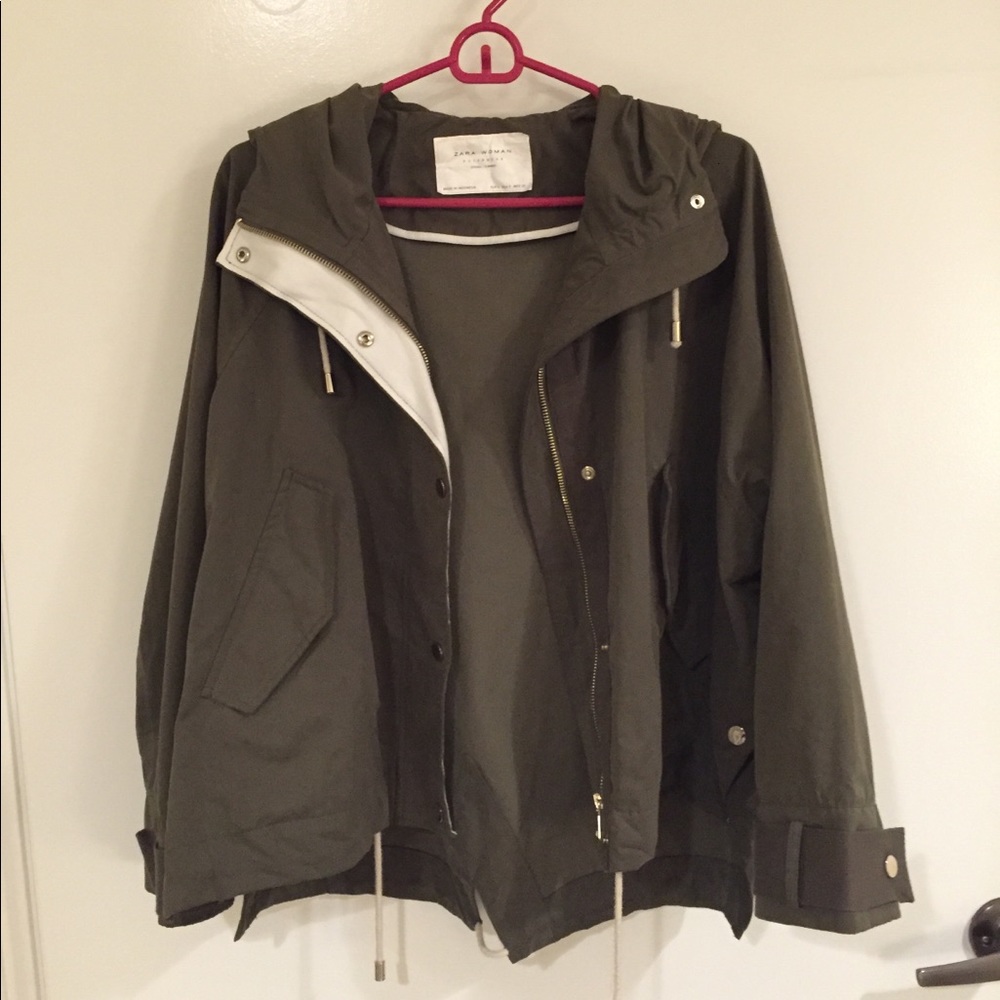 Zara Oversized jacket Olive green size small
